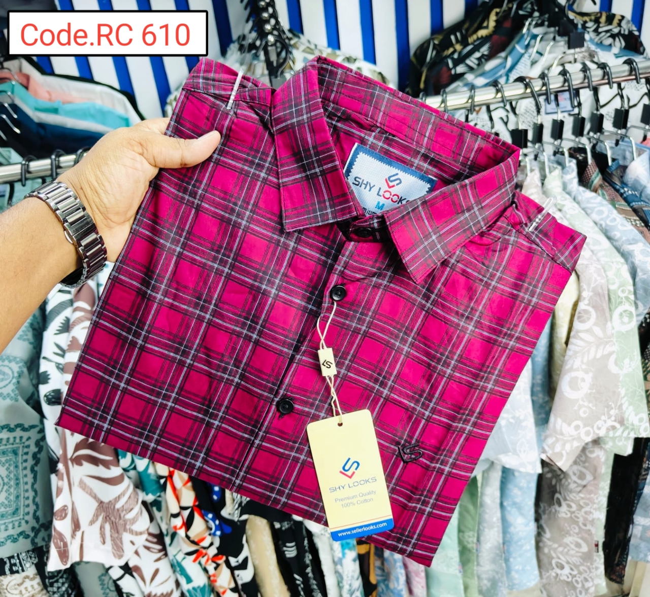 Cotton Check full sleeve Shirt code.RC 610