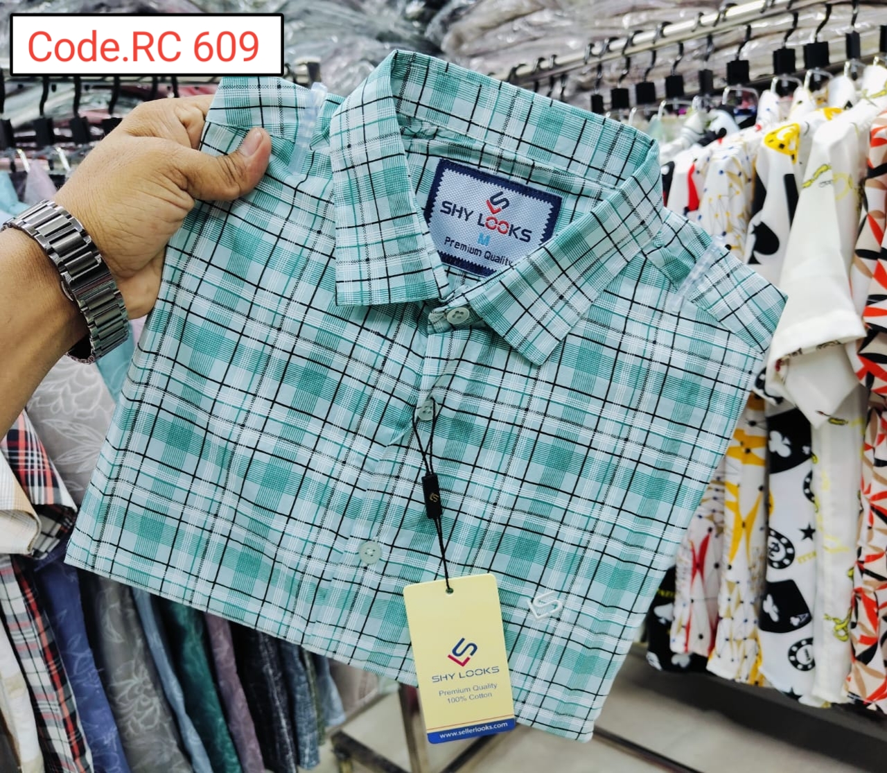 Cotton Check full sleeve Shirt code.RC 609
