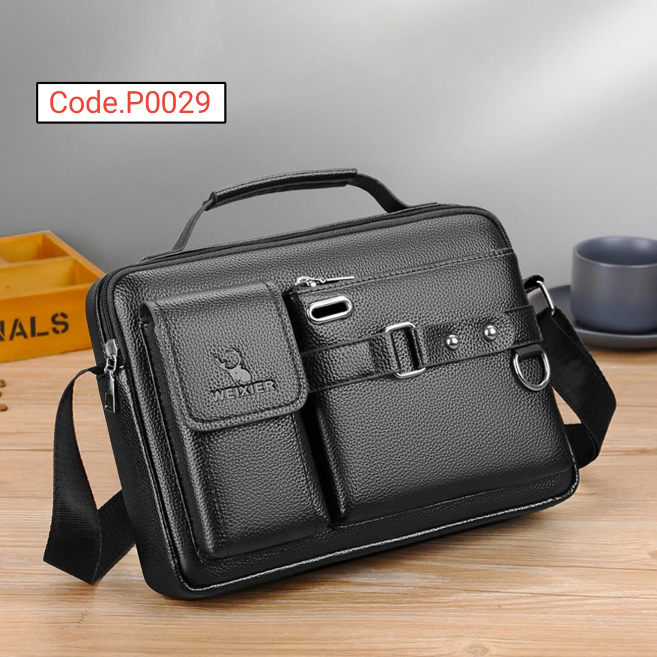 Men Pu Leather Shoulder Bag Code.P0029